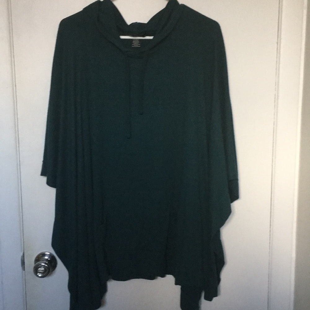 Dark Green Hooded Poncho